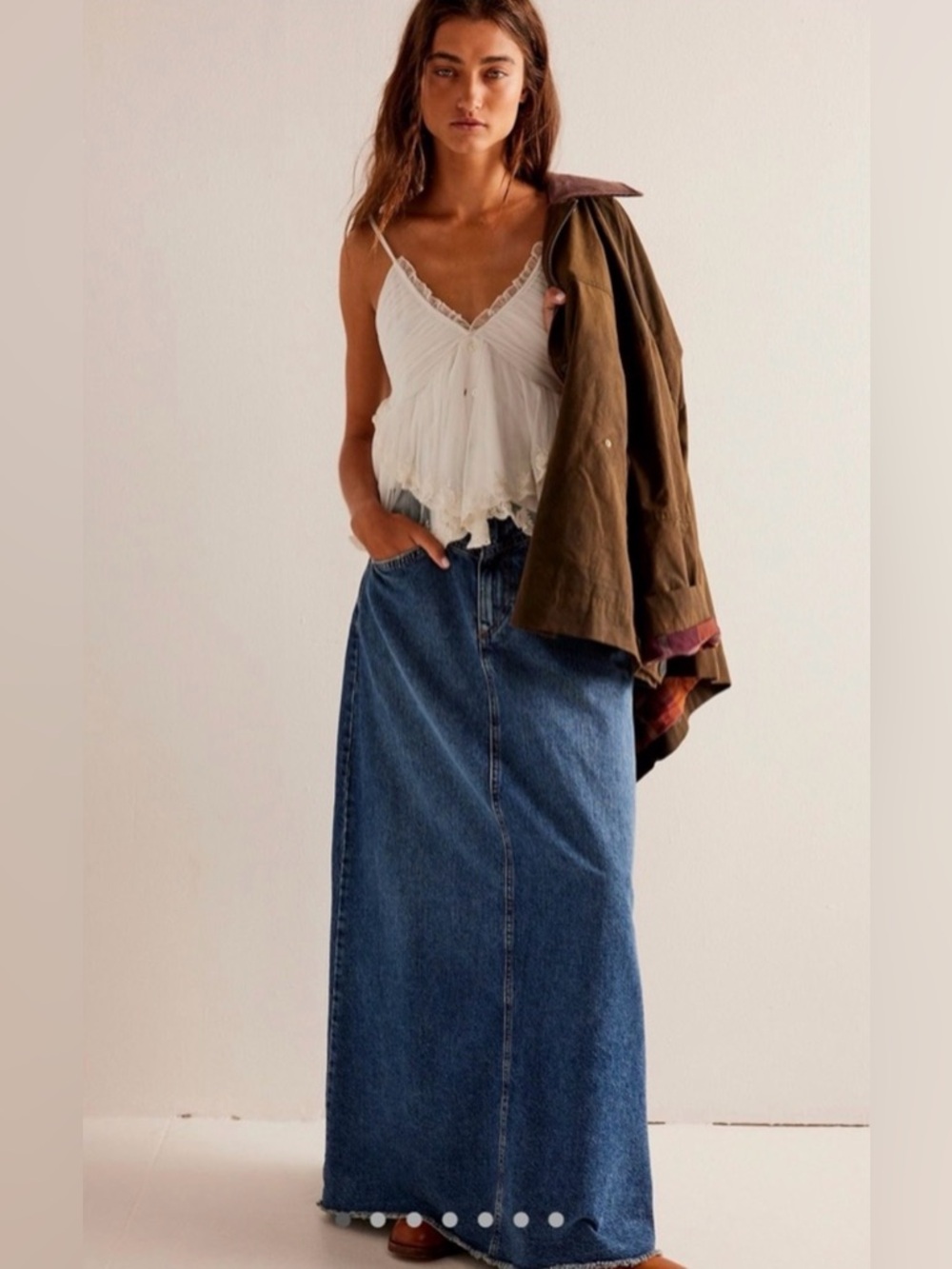 Free People We The Free Come As You Are Denim
Maxi Skirt sz 4 western
